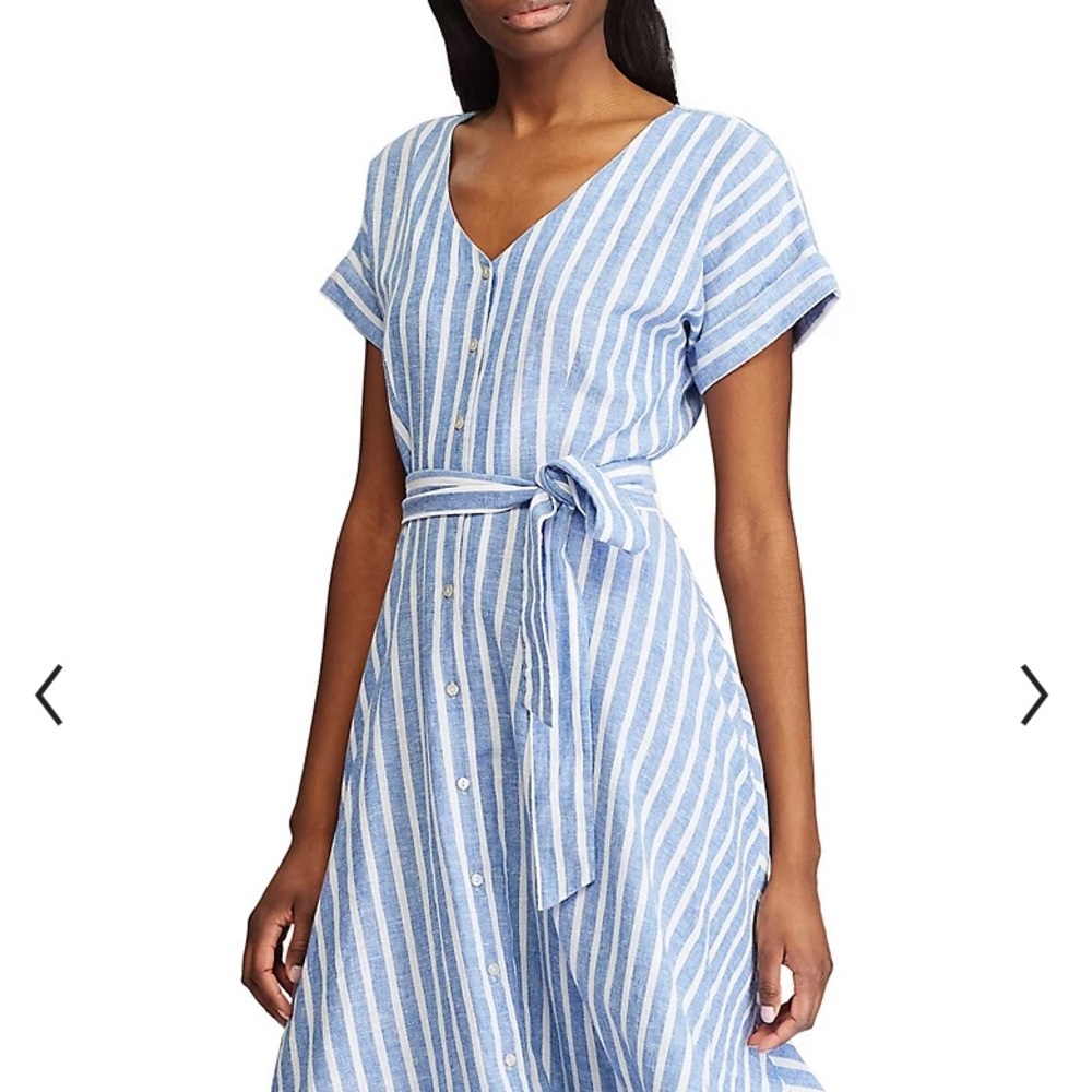 NEW Women's Chaps Striped Tie-Waist Dress